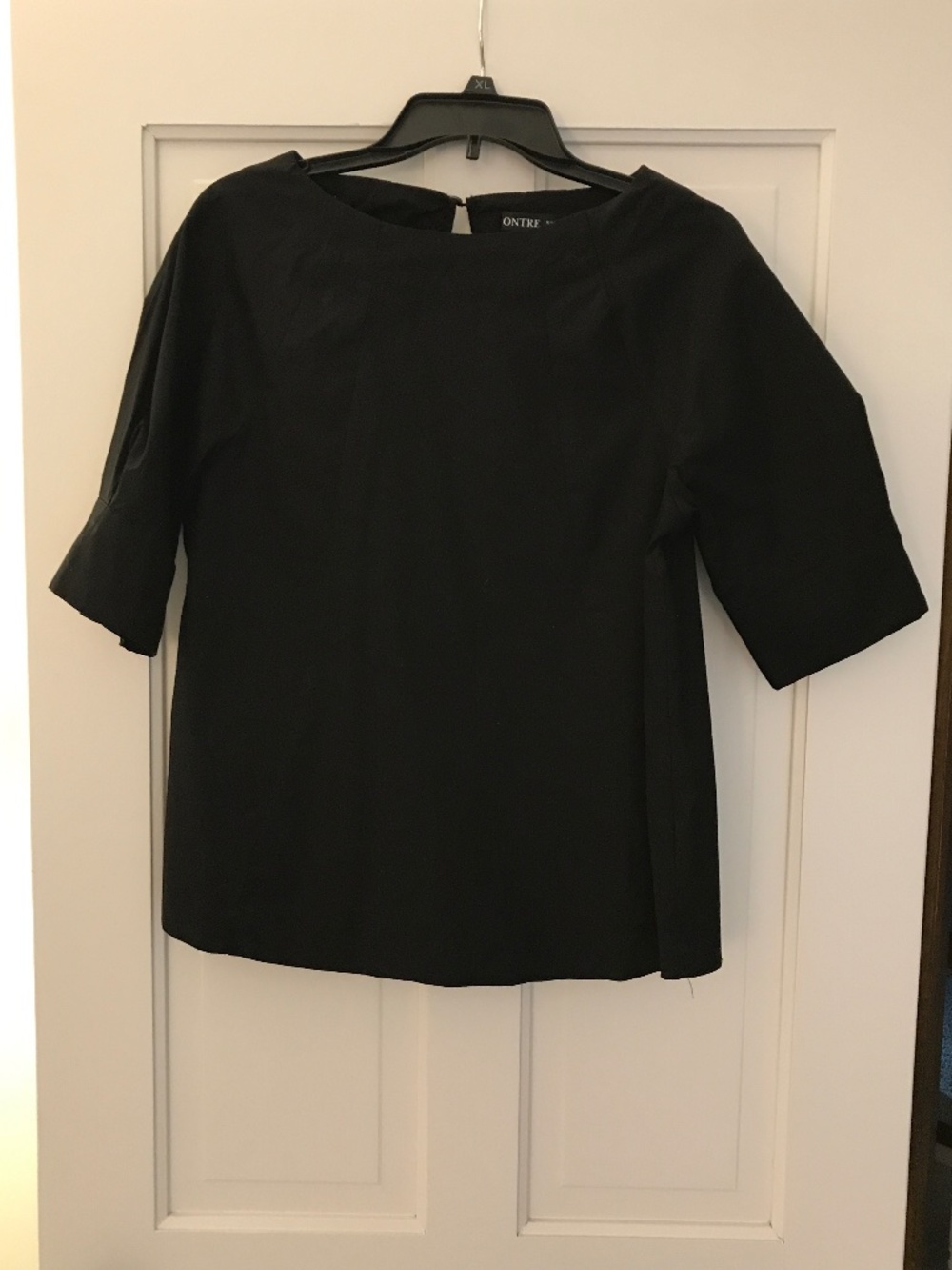 Puff Sleeve Black Casual Top